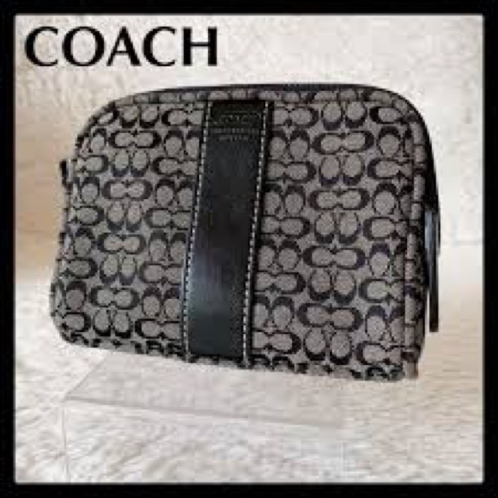 NWT- Coach Black and Gray Signature Pouch